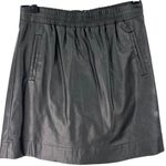 Loft  Ann Taylor S Faux Leather Mini Skirt Black Short Elastic Waist Minimalist Photo 1