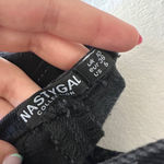 Nasty Gal  Black Denim Corset Bustier Top Zip Front Size 6 Photo 4