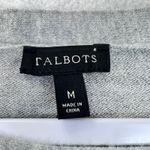 Talbots  Metallic Stripe Sweater  Gray Size M Long Sleeve Knit Pullover Soft Cozy Photo 2