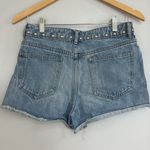 ZARA MOVING SALE -  silver studded waist denim short Photo 3