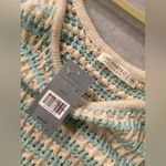 NWT Uncharted Size M Aqua Cream Knit Crochet Soft Stretchy Scalloped Tank Top Blue Size M Photo 9
