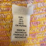 H&M Yellow Pink Floral Crop Top Boho Peasant Puff Sleeve Festival Cottagecore - L Photo 2