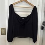 Abercrombie & Fitch smocked puff sleeve cropped blouse Photo 2