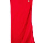 Cider Red Knit Ribbed Maxi Skirt Ornate Buttons Ruffled Mermaid Classic M New Photo 1