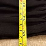 Forever 21 Black Ruched Mesh Mini Dress, Hook Front, Long Puff Sleeves Medium Photo 6