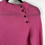 J. Crew Mockneck Sweater Barbie Pink Oversized Asymmetrical Collar Photo 1