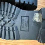 Ganni Black Suede Leather Lined Combat Boots Womens Size 39 Designer Goth Punk Photo 5