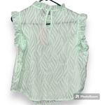 EMERY ROSE size XL frill mock neck ruffle cap sleeve tank light green sheer NWT Photo 4