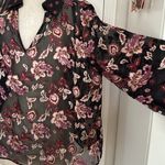 White House | Black Market Sheer long sleeve velvet burnout paisleu print blouse Photo 10