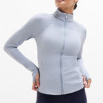 Athleta New S Salutation Ribbed Jacket 2.0 Blue Star Small Photo 0