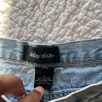 Xhilaration VINTAGE  DENIM‎ MOM SHORTS WITH FLORAL TRIM Photo 7