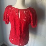 Monteau  Red Lace Blouse Photo 3