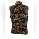 Coldwater Creek  Vest Womens Small Black Multi Color Stitching Full Zip Fleece Photo 1