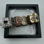 Hallmark Mixed Metals Clear Rhinestone Motivational Stretch Bracelet Vintage Photo 3