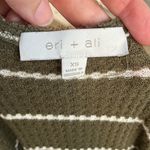 Anthropologie Eri & Ali Green & White Striped Ruffled Knit Top Size XS Photo 5