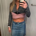 High Waisted Denim Colorblock Skirt Blue Photo 0