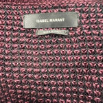 Isabel Marant Maroon Purple Open Knit Linen Blend V-Neck Sweater Size 38 / US 6 Photo 9