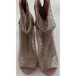 Bisou Bisou  Leather shoes size 7.5 Pink Crystal Stone Womens Prom Shoes heels Photo 4