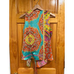 Alice & Trixie  Silk Wrap Tank Top M Bright Paisley Boho Made USA Summer Photo 4