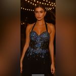 PARTYTIME Black MANY RHINESTONES Sz 16 Gown Prom Party Pageant Turquoise Photo 5