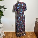 Zesica Dress Women M Black Floral Boho Wrap Maxi Wedding Guest Tradwife Modest Size M Photo 1
