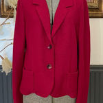 J. Jill Red Wool Blend Textured Blazer – Size Medium 💚🎀 Photo 0