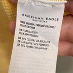 American Eagle Waffle Knit Pullover Cozy Henley Tee Shirt Top Yellow Medium Photo 3