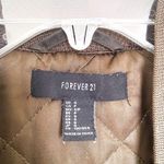 Forever 21 Olive Brown Crew Neck Bomber Fitted Jacket Size Small Photo 3