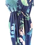 HUSKARYL Tropical Print Maxi Dress Sleeveless Pockets Size L Blue Size L Photo 2