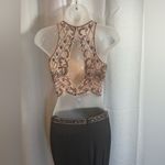 Sherri Hill Sherri Hill Shimmery Sleeveless Two Piece Dress 50157 Metallic Pink Beaded Prom Photo 6