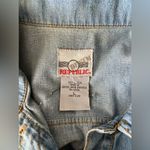 VTG Denim Republic Blue Bears Denim Sleeveless Front Pocket Vest, Size Large Photo 5