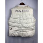 Women’s  2XL Cream Quilted Puffer Vest with Harley Davidson Logo Photo 2