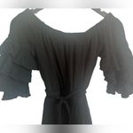 Lulus Flounce Sleeve Off the Shoulder Black Romper Size Small Photo 4