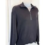 Lou & grey NWT Lounge Wear Black Quarter Zip Pullover Sweatshirt XXS Soft Photo 7