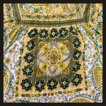 Bila Boho Peasant Top Women’s Medium Paisley Floral Green Yellow 100% Cotton EUC Photo 10