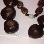 Buckeye Chestnut Castor Beans Boho Chunky Retro Necklaces Brown Photo 2