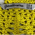 Stradivarius Tank Top Womens M Yellow Crochet Knit V-Neck Coastal Cowgirl Hippie Photo 4