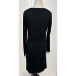 Boden Long Sleeve Sheath Mini Dress Cotton Accented Waist Pockets Knit Black 10 Black Photo 7