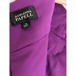 Adrianna Papell Purple Cocktail Dress – Size 10 – Rosette Neckline, Ruched Waist Photo 5