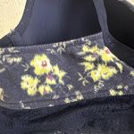 Cacique  Sz 38C Boost Plunge Push Up Padded Bra Blue With Yellow Flower Floral Photo 4
