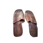 Tommy Bahama  Vero Cuoio Brown Leather Slip On Slide Sandals Size 12 Photo 1