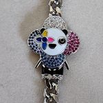 Silver Gold Filled Panda Bear Flower Chain Bracelet Photo 1