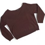 SheIn Knit Pullover Sweater Dark Brown Chocolate Color V Neck Size Small Photo 0