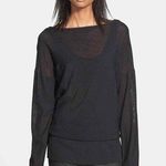 Tracy Reese New NWT $248 Plenty  Off Shoulder Sweater Top Black S Layered Fine Photo 0