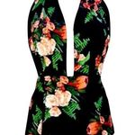 COCOSHIP Plunging Neckline Floral One-Piece Swimsuit by , Size 14, New with Tag Photo 0