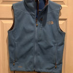 The North Face  Windwall Fleece Vest Women's Size L G Blue Zip Up Pockets Warm Photo 0