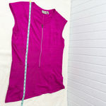 Athleta Magenta Pacifica 2.0 Half Zip Pocket Ruched Short Sleeve Tank Size L Photo 8
