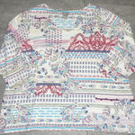 Chico's Sz 3 Scoop V-Neck 3/4 Sleeve Colorful Paisely Office Church Comfy Mature Photo 0