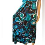 Sequin Hearts Y2K Brown Blue Hippie Boho Eclectic Groovy Funky Floral Maxi Dress Photo 1