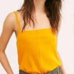 Free People  Marissa Ribbed Bodysuit Tangerine Orange Photo 0